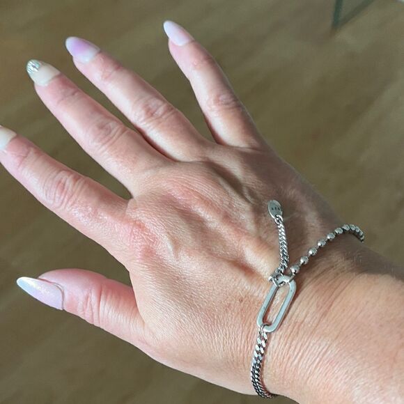 The Delicate Drop Chain and Link Bracelet in 925. - Picture 8 of 9